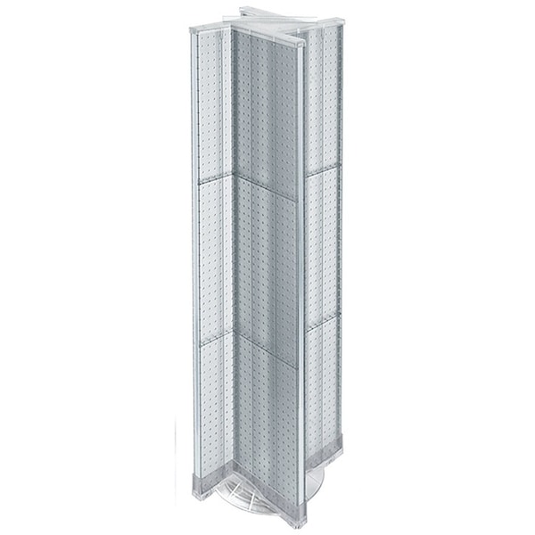 Azar Displays Pinwheel Pegboard Floor Display on Revolving Base. Spinner Rack Stand 700460-CLR - main